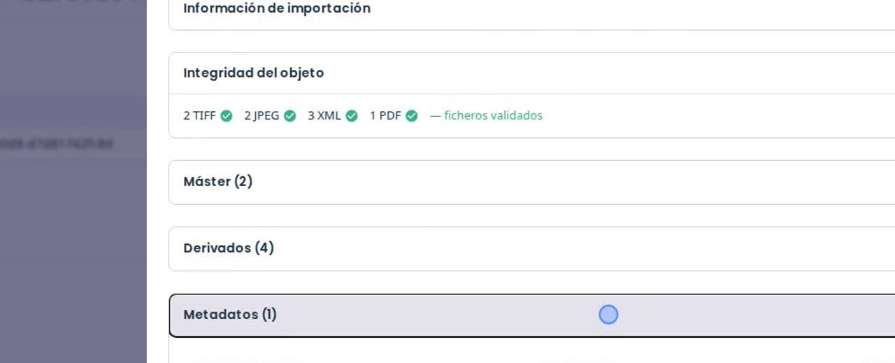 Pantalla de resultados de importación en FULCRO^MD Workspace