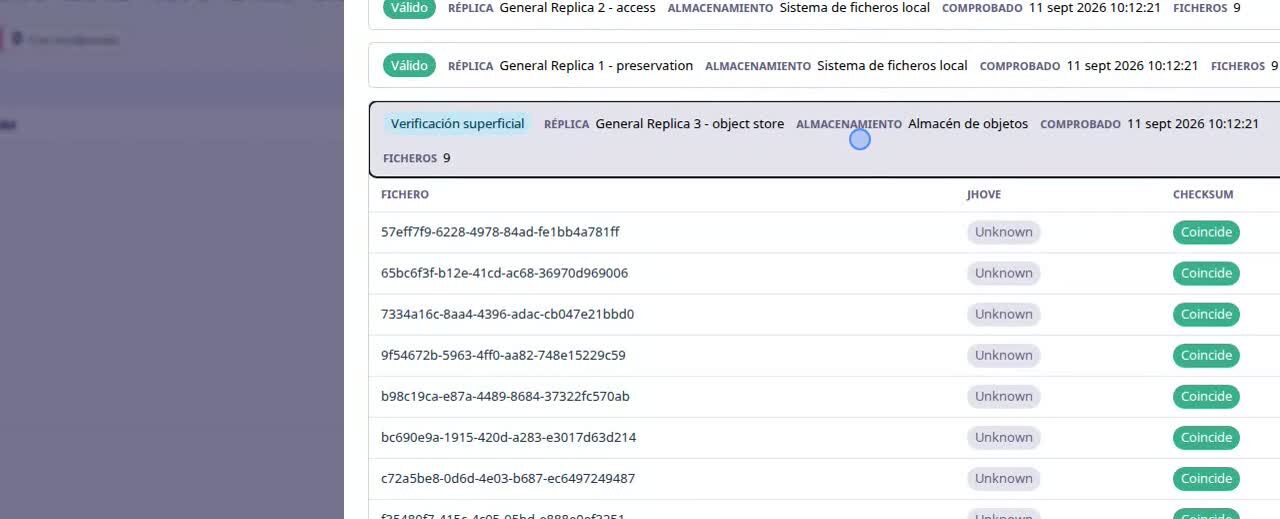 Panel de preservación activa con verificaciones periódicas en FULCRO^MD
